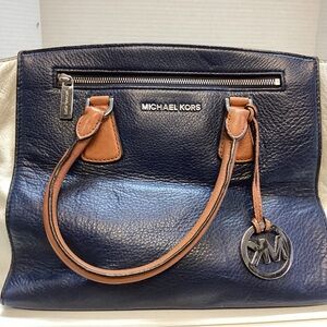 Michael Kors Navy Leather Handbag